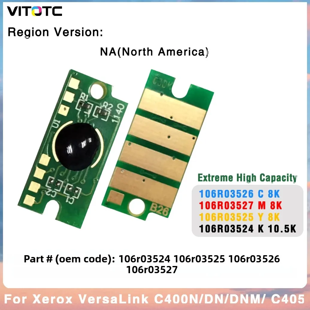 4 Pack Extreme High Capacity Toner Reset Chip Compatible For Xerox Versalink C405 C400 C400N C400DN C400DNM view 4
