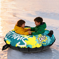 Kenpuaz New Upgrade Inflable Safety Snow Tube Circulares Winter Waterproof Thicken PVC Oxford Cloth Cover Pearl Cotton Handlele