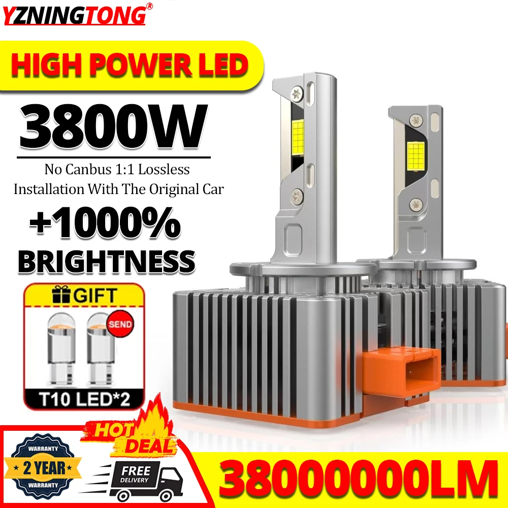 

D1S D3S Светодиодные фары Лампа для автомобиля 3800 Вт D2S D4S Авто мотоциклетные фары D5S D8S D1R D2R D3R Автомобильные противотуманные фары Plug&Play 12 В