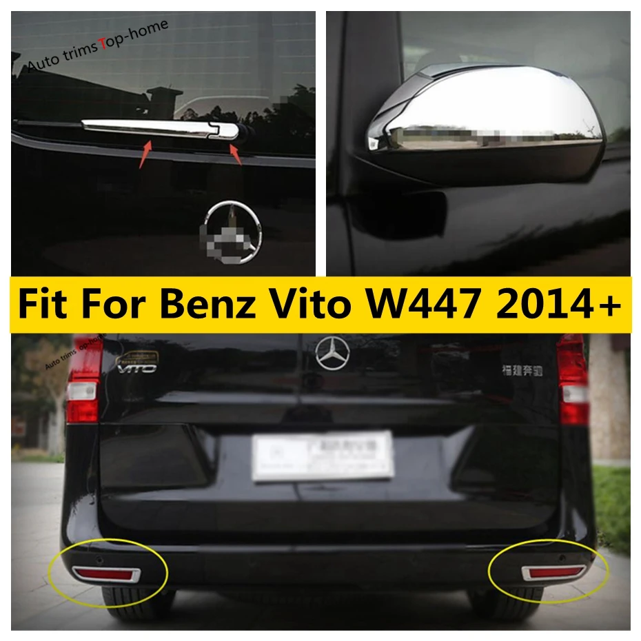 

ABS Chrome Rearview Mirror Rear Window Wiper Fog Light Lamp Cover Trim For Mercedes-Benz Vito W447 2014 - 2021 Car Accessories