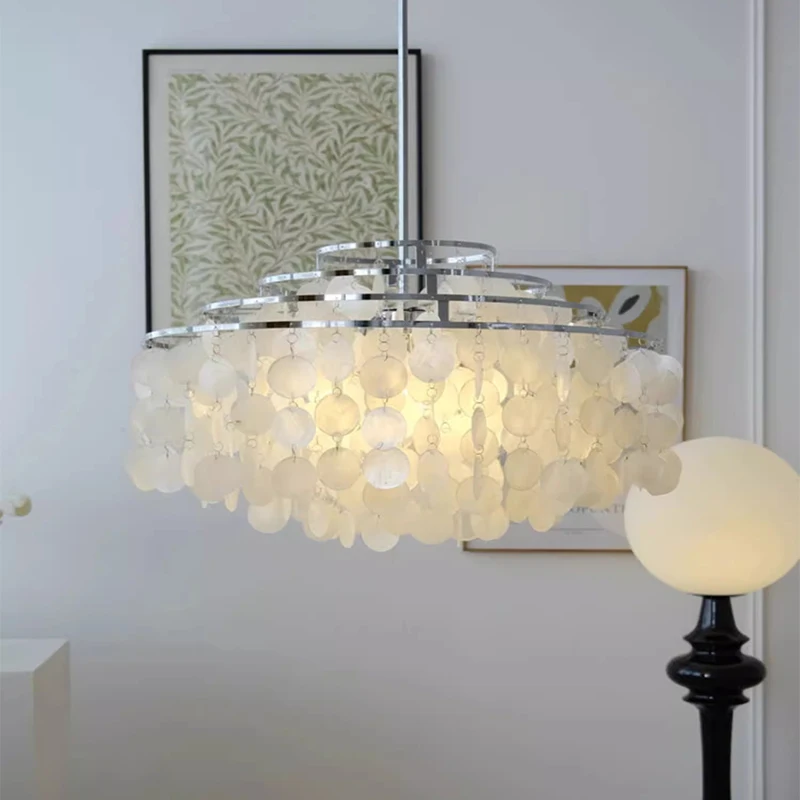 Minimalistyczna francuska lampa wisząca z dzwonkiem wietrznym do sypialni Salon Jadalnia Lampa wisząca Nordic Gold Chrom Shell