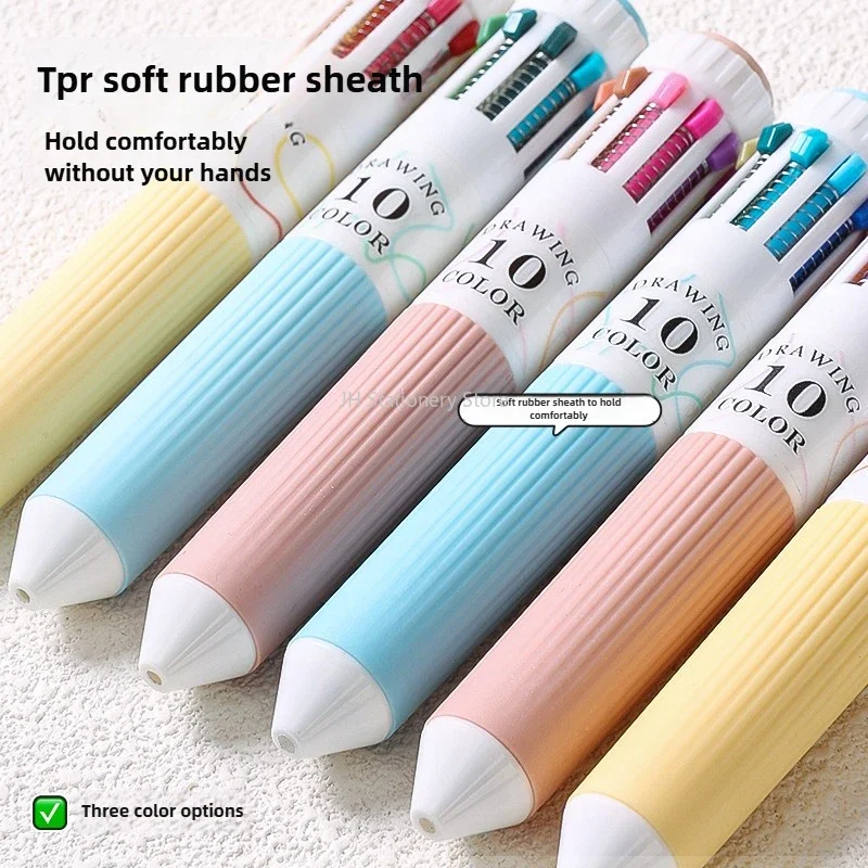 Languo 28 色ボールペン 0.8 ミリメートル漫画ソフトグリッププレス描画オーバーレイ多色筆記ペンオフィス学用品