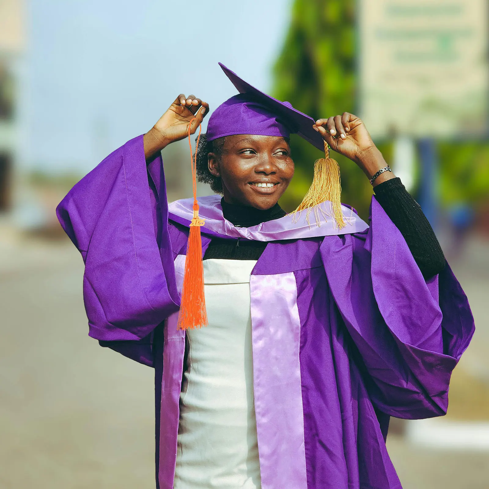 

6 Pcs Bachelor Hat Tassel Graduation Cap Decor Accessories Charm Graduate Decorative