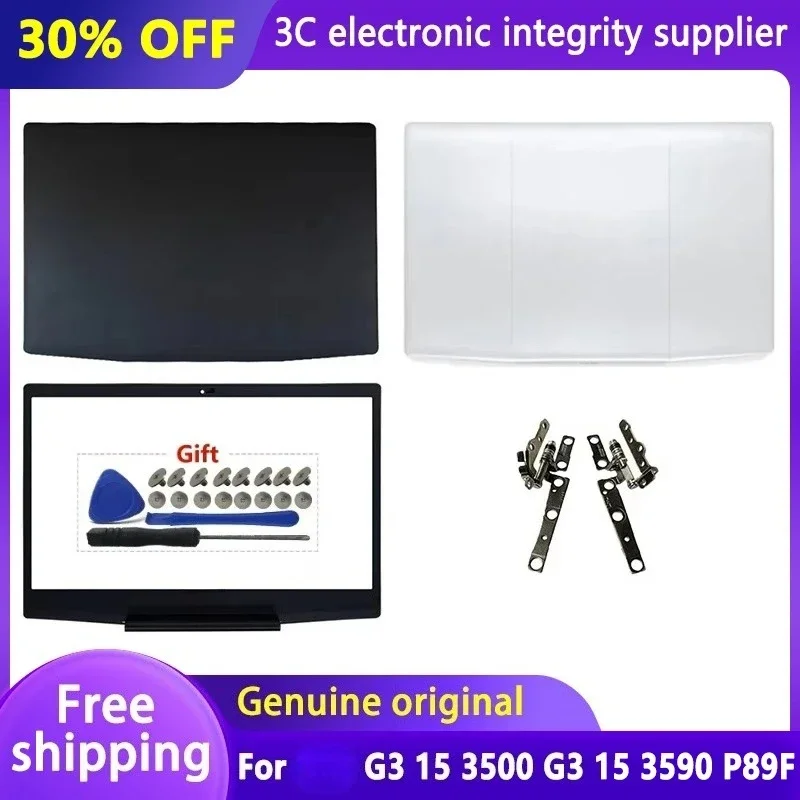 Nouveau boîtier d'origine pour G3 15 3500 G3 15 3590 P89F LCD couvercle arrière couvercle supérieur 0747KP charnières de lunette avant bleu avec Logo