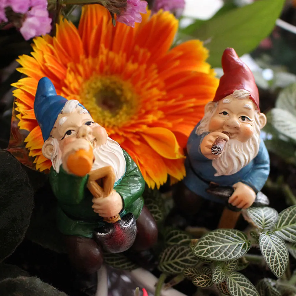 4 قطعة حديقة جنوم الراتنج الزينة مجموعة نابض بالحياة دائم الراتنج ديكور لساحة الحديقة في الهواء الطلق حديقة المشهد تخطيط الدعائم