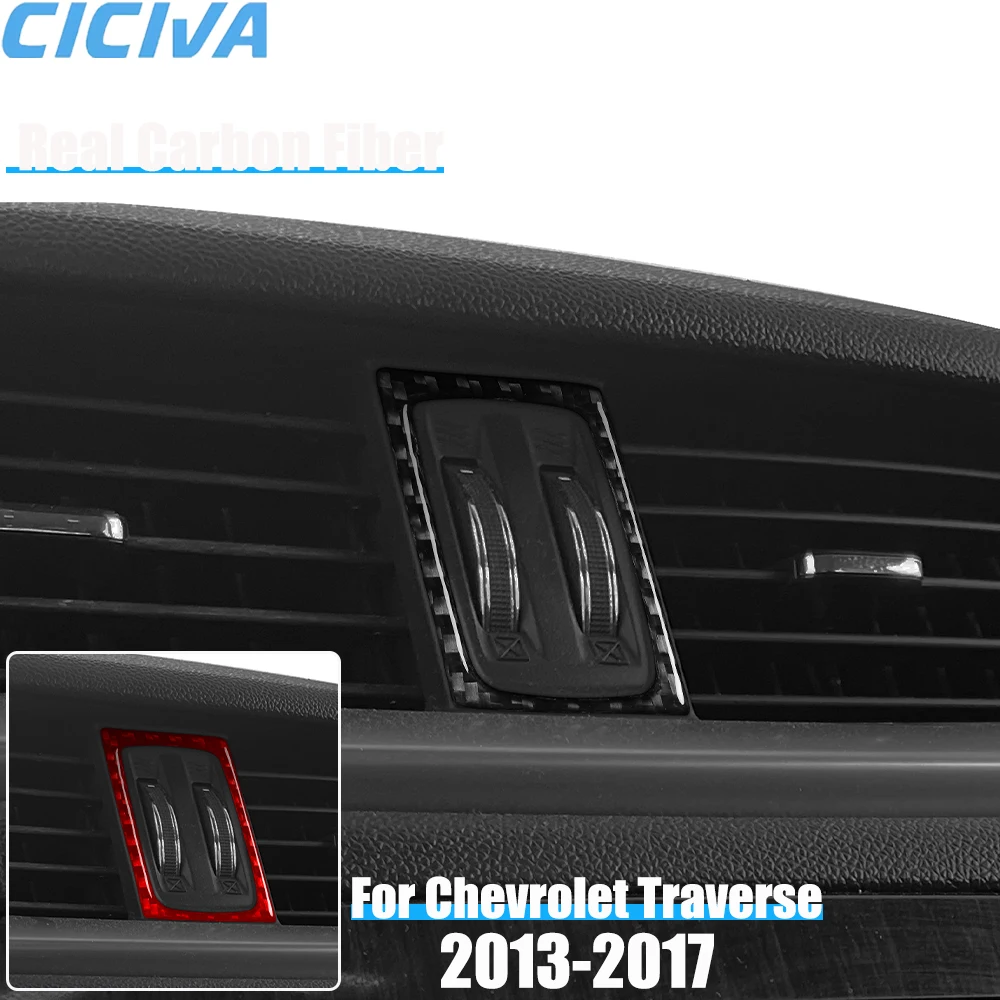 

Автомобильные аксессуары из настоящего углеродного волокна, центральная регулировка вентиляционного отверстия, мягкая наклейка для Chevrolet Traverse 2013, 2014, 2015, 2016 2017