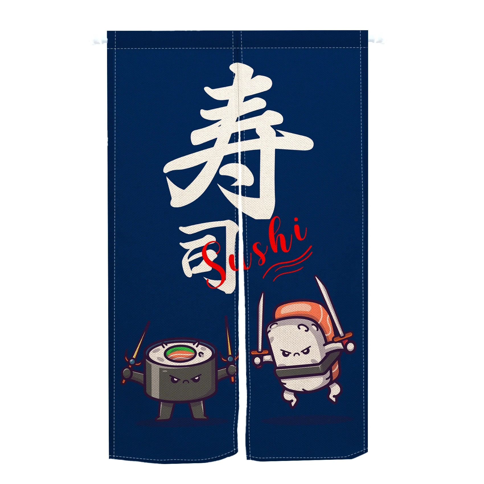 Japanese Printing Door Curtain Partition Kitchen Toilet Doorway Restaurant Decor Noren Washable Half-Curtain for Living Room