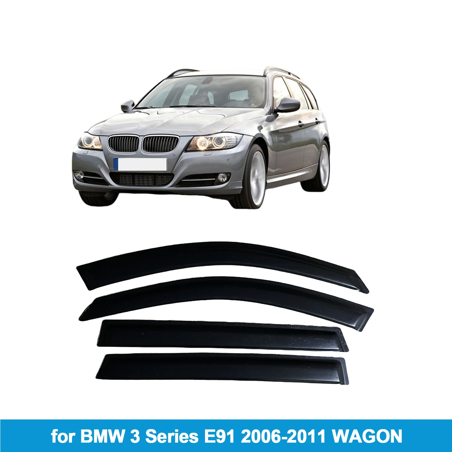 

Оконный козырек для BMW 3 серии E91 2006-2011 WAGON, защита от дождя, боковой дефлектор, защита от атмосферных воздействий, лента для наружного крепления