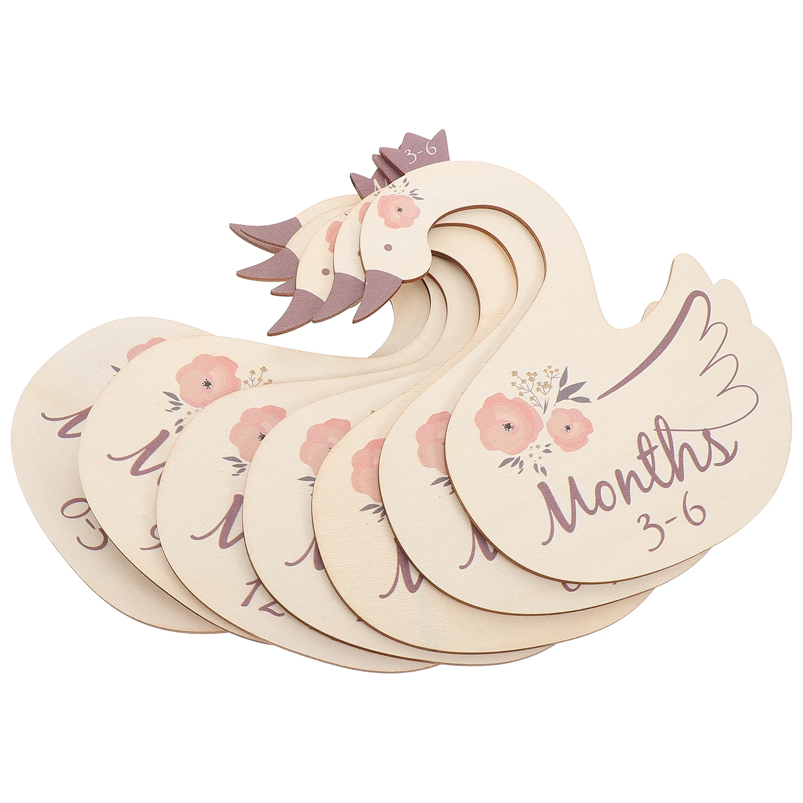 

7pcs Swan Style Wooden Dividers for Baby Clothes Organizer Khaki Girl Wardrobe Closet Size Hanger Nursery Storage