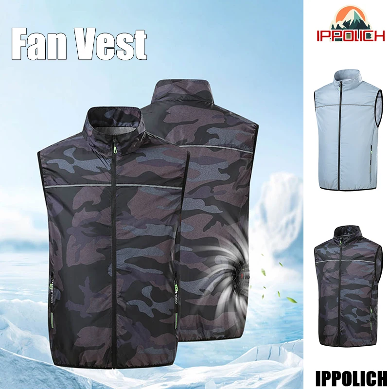 

Men Fan Vest Outdoor Camouflage Air Conditioner Clothes USB Rechargeable Cooling Work Vest Summer Fishing Camping Fan Vest