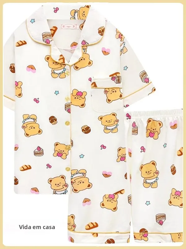 estate-ort-sve-orso-stampa-spwear-sle-da-donna-simpatico-cartone-animato-abbigliamento-per-la-casa-set-da-due-pezzi-comoda-camicia-da-notte-leggera