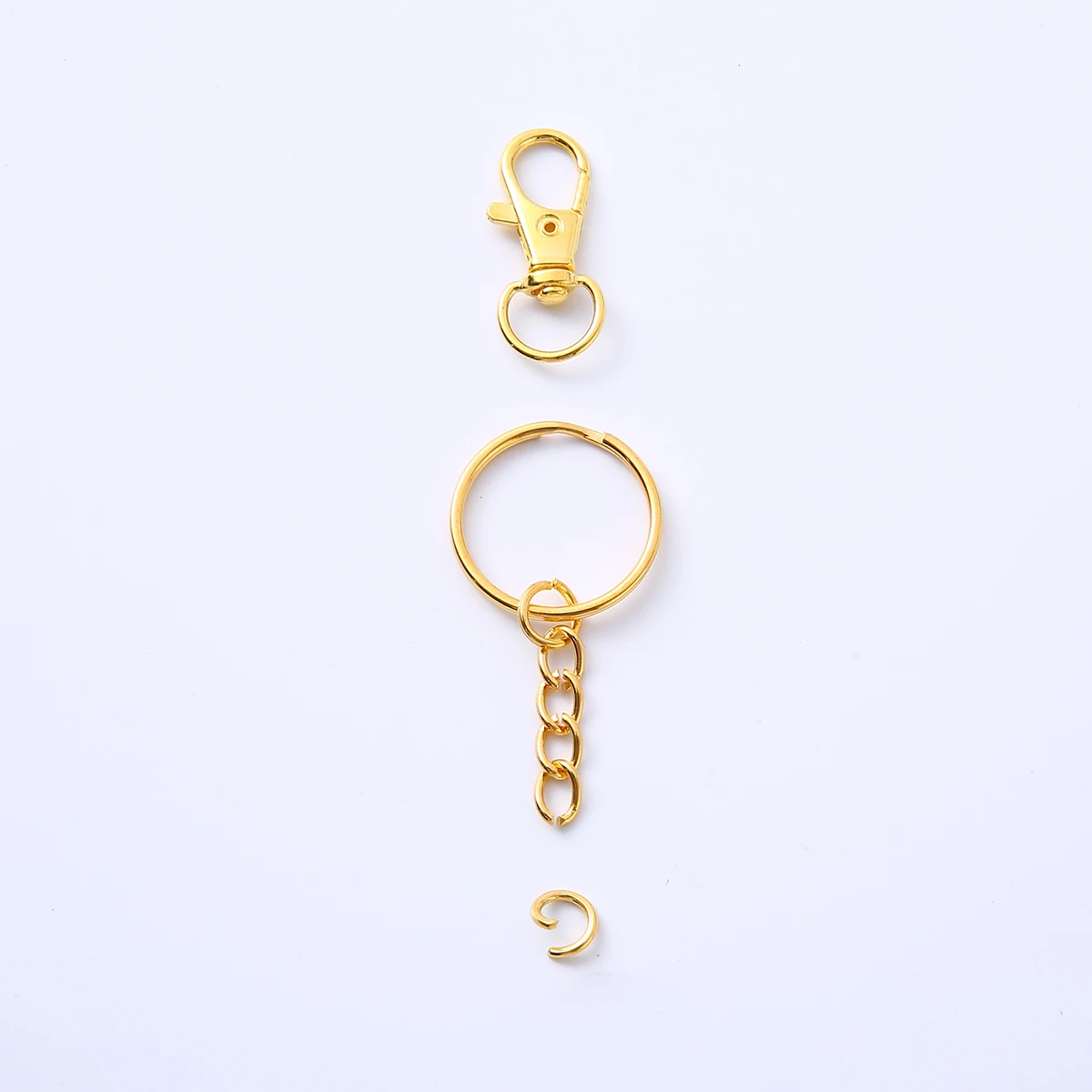 10-100pcs GOLD สี Key CHAIN แหวนสีบรอนซ์ Rhodium31mm ยาวแยก Keyrings พวงกุญแจสําหรับเครื่องประดับ DIY ทําขายส่ง