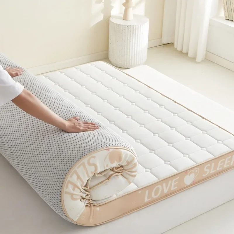 Latex Sponge Mattress 6/9cm Tatami Mat High Grade Thicken Memory Foam Mattress Twin King Queen Size Soft Warm Bed Cover Cushion