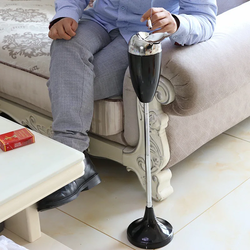 Retractable Floor Ashtray with Lid | Modern 3D Design, Space-Saving & Ash Containment for Indoor/Outdoor Use Innovative Design
