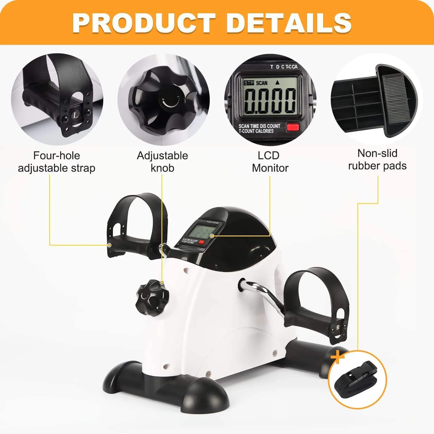 Portable Mini Home Exercise Bike Trainer Under Desk Pedal Exerciser for Arms & Legs Health Recovery view 6