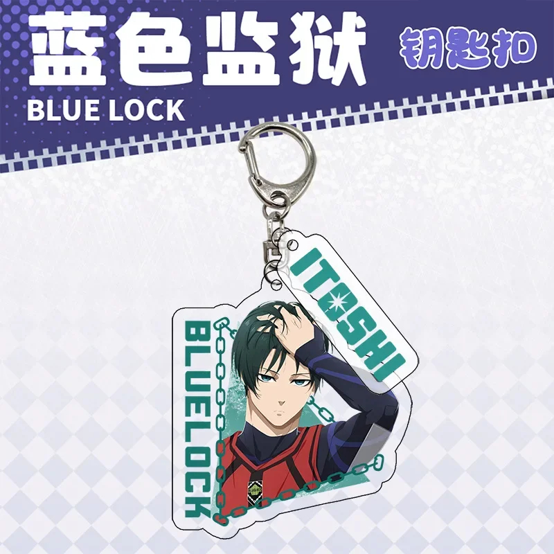 Anime BLUE Key Chain Acrylic Character Isagi Yoichi Chigiri Bachira Animation Blue Prison Pendant Doll Keyring Cosplay Jewelry