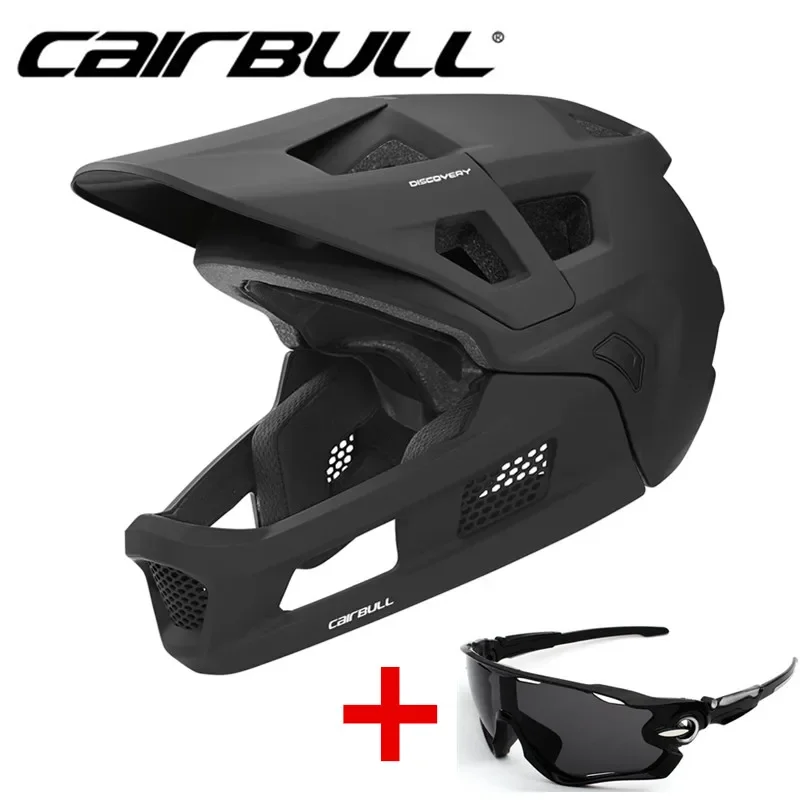 CairBULL Discovery Full Face MTB Cycling Helmets Adult Universal Removable Chin BMX Off-Road All-Mountain Speed Bike Helmet