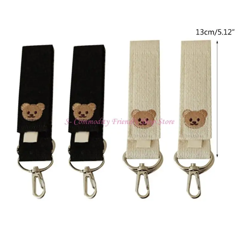 85AE 1 Pair Baby Stroller Hook Bear Stroller Hooks Adjustable Bag Hanging Hooks Sturdy Stroller Accessories