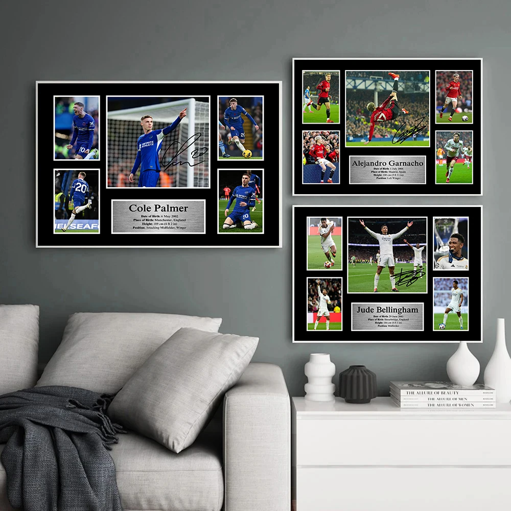 الحديثة الشهيرة لاعبين كرة القدم نجوم كرة القدم الملصقات الرياضية يطبع حائط لوح رسم صورة فنية غرفة المعيشة ديكور المنزل