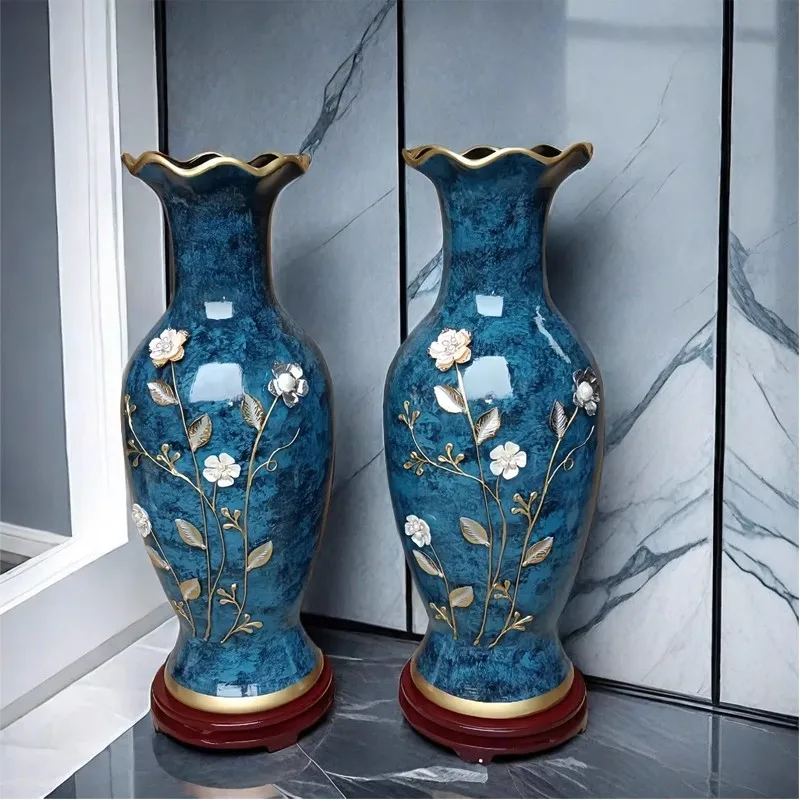 

European style water filled ceramic small flower vase, living room flower arrangement, TV, dining table cabinet, home decoration