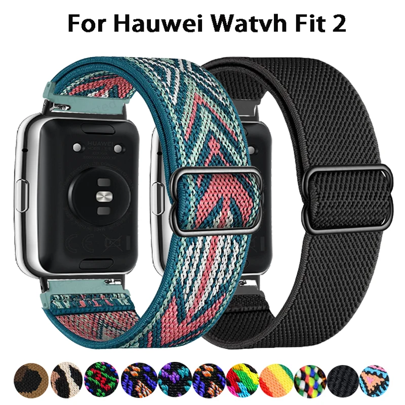 Scrunchie Band For Huawei Watch Fit 2 Strap Smartwatch Accessories Elastic Nylon Loop Bracelet Correa Huawei Watch fit2 band