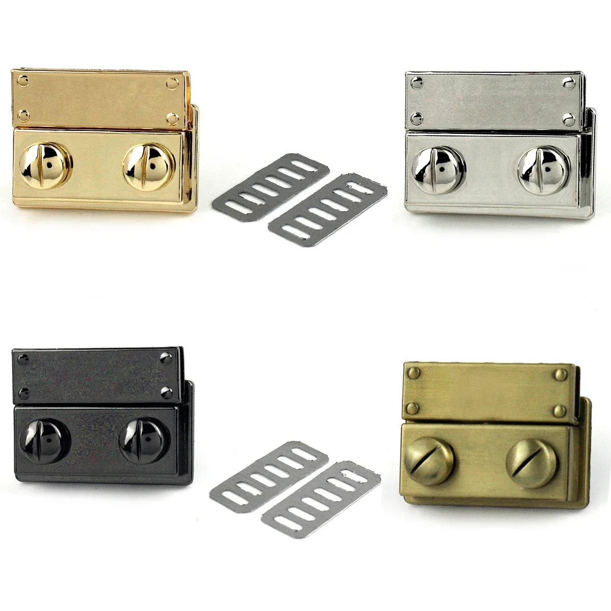 1piece Metal Bag Lock Squeeze Lock Closure Clasp Buckle Leather Craft Bag Parts Handbag DIY Accessories