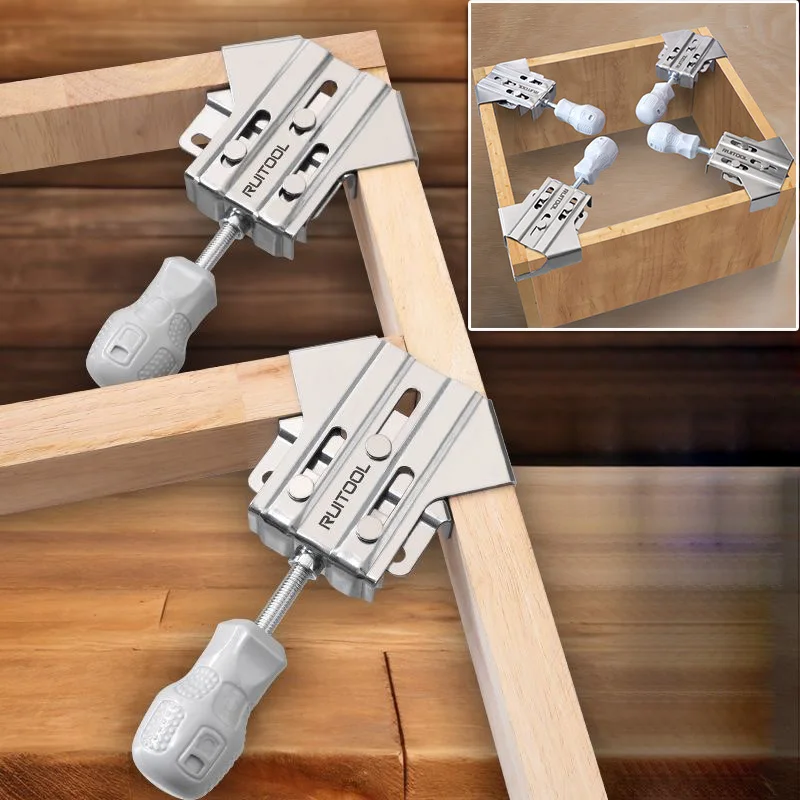 90° Stainless Steel Positioning Squares Right Angle Clamps for Woodworking Fish Tank Splicing Clamp Cabinets