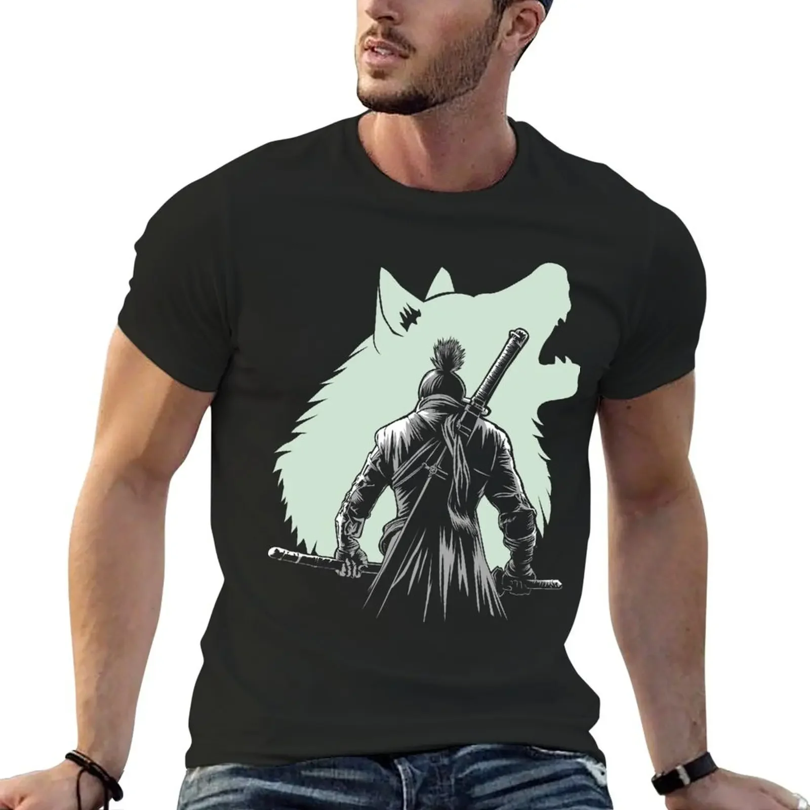 The One-armed Wolf T-Shirt new edition sweat animal prinfor boys plus size clothes Men's t shirts