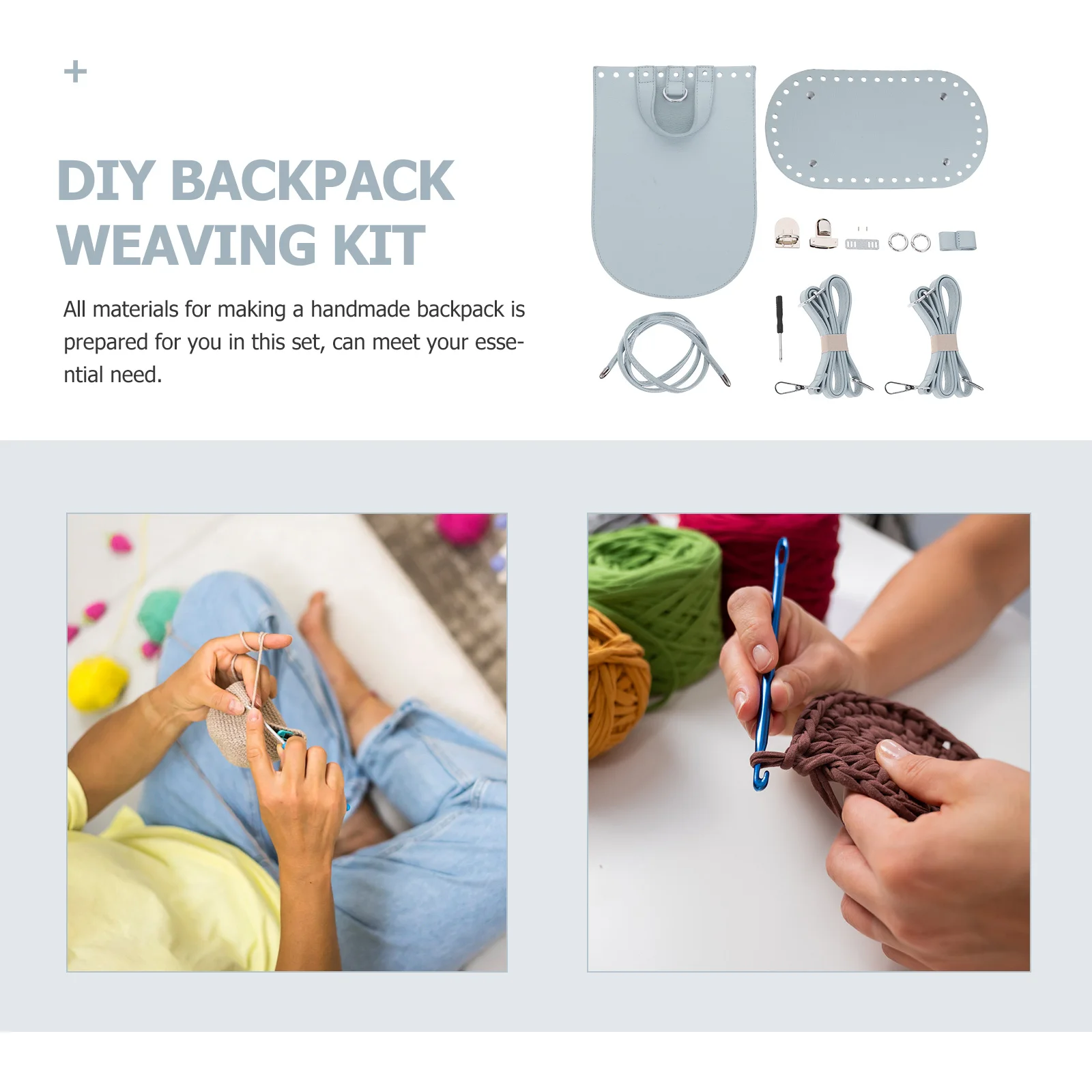 

1Set DIY Backpack Handmade Material Kit Premium PU Rattan Weaving Supplies for Crafts Training Parent-Child Interaction