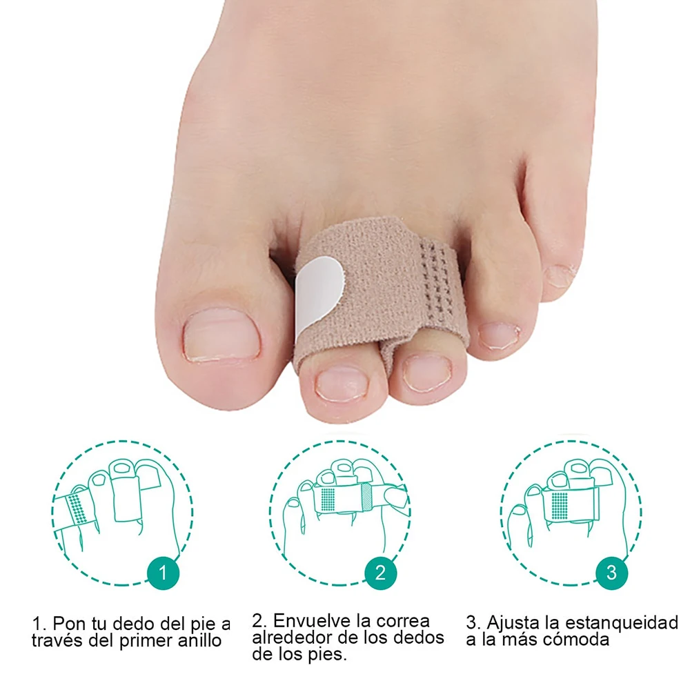 Pexmen 1/2/4/10Pcs Hammer Toe Straightener Hammer Toe Splints Toe Cushioned Bandages for Crooked Toes & Overlapping Toes