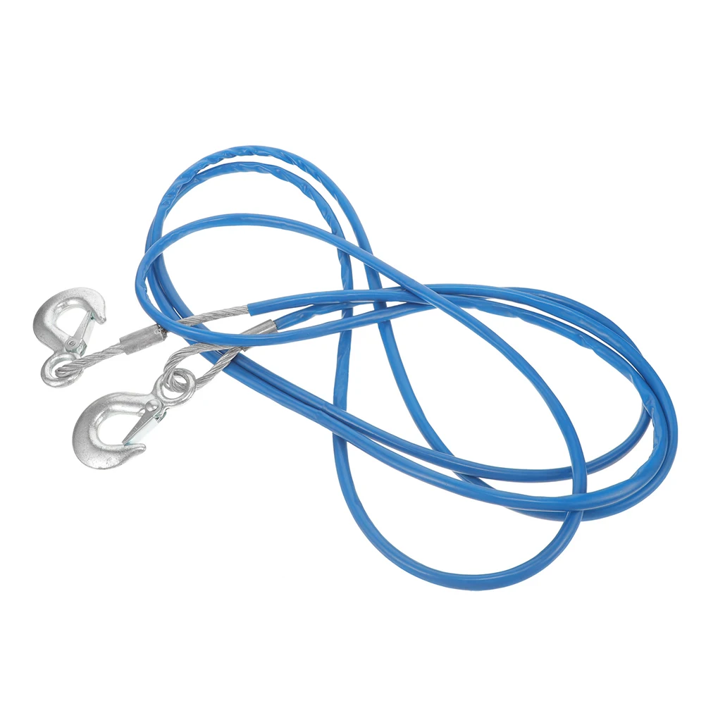 

Car Tow 4M 3T Heavy Duty Towing Strap Steel Wire Cable Vehicle Recovery Dolly Tow Straps Heavy Duty With Hooks Ropes Hooks Off