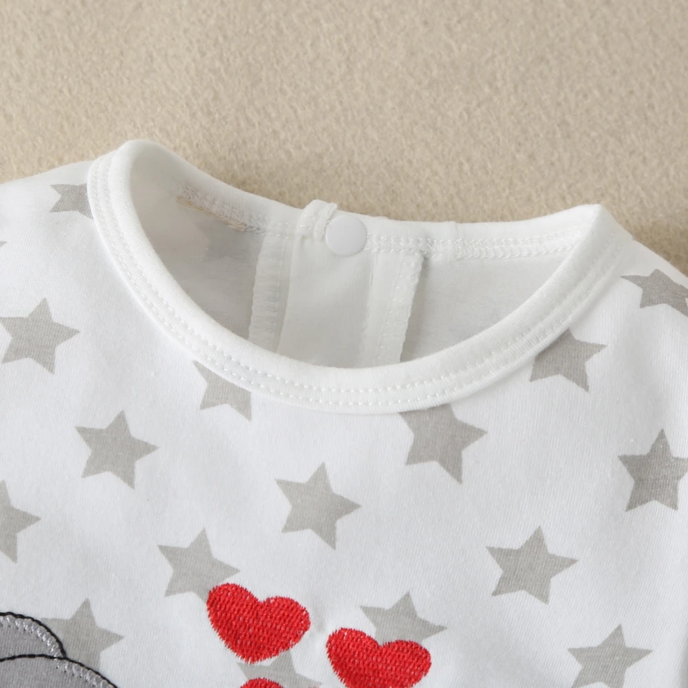 2023 New Newborn Baby Rompers Long Sleeve Elephant Love-Heart Casual Clothes Boys Girls Cotton One Piece Jumpsuit High Quality