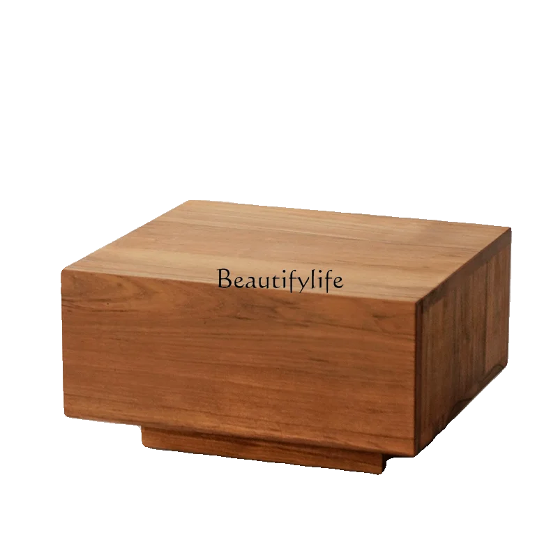 

*Nordic simple Myanmar teak bedside table, all solid wood storage single extraction storage low cabinet