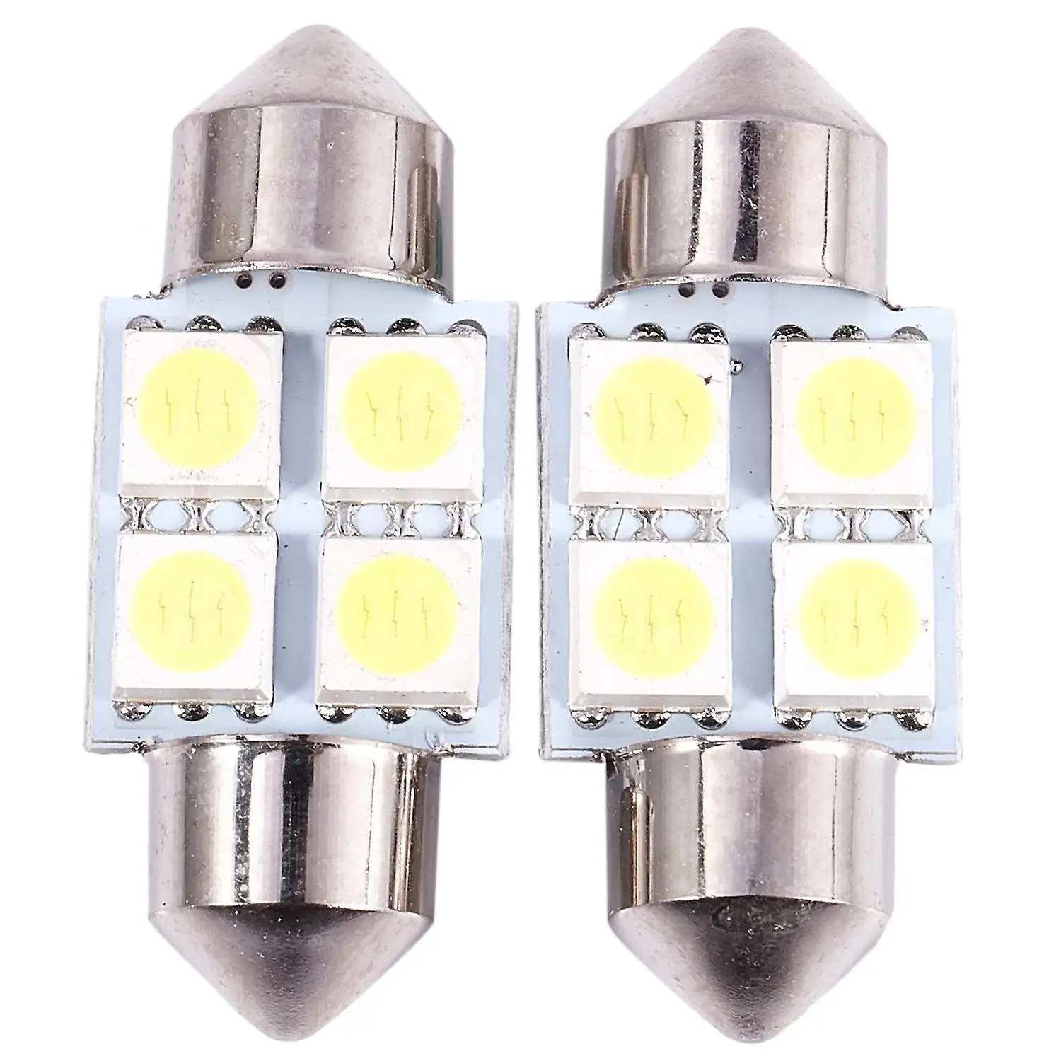 Dc 12v 30mm 4 5050 Smd купольная гирлянда для салона автомобиля, светодиодная лампа дневного света, белая, 2 шт.