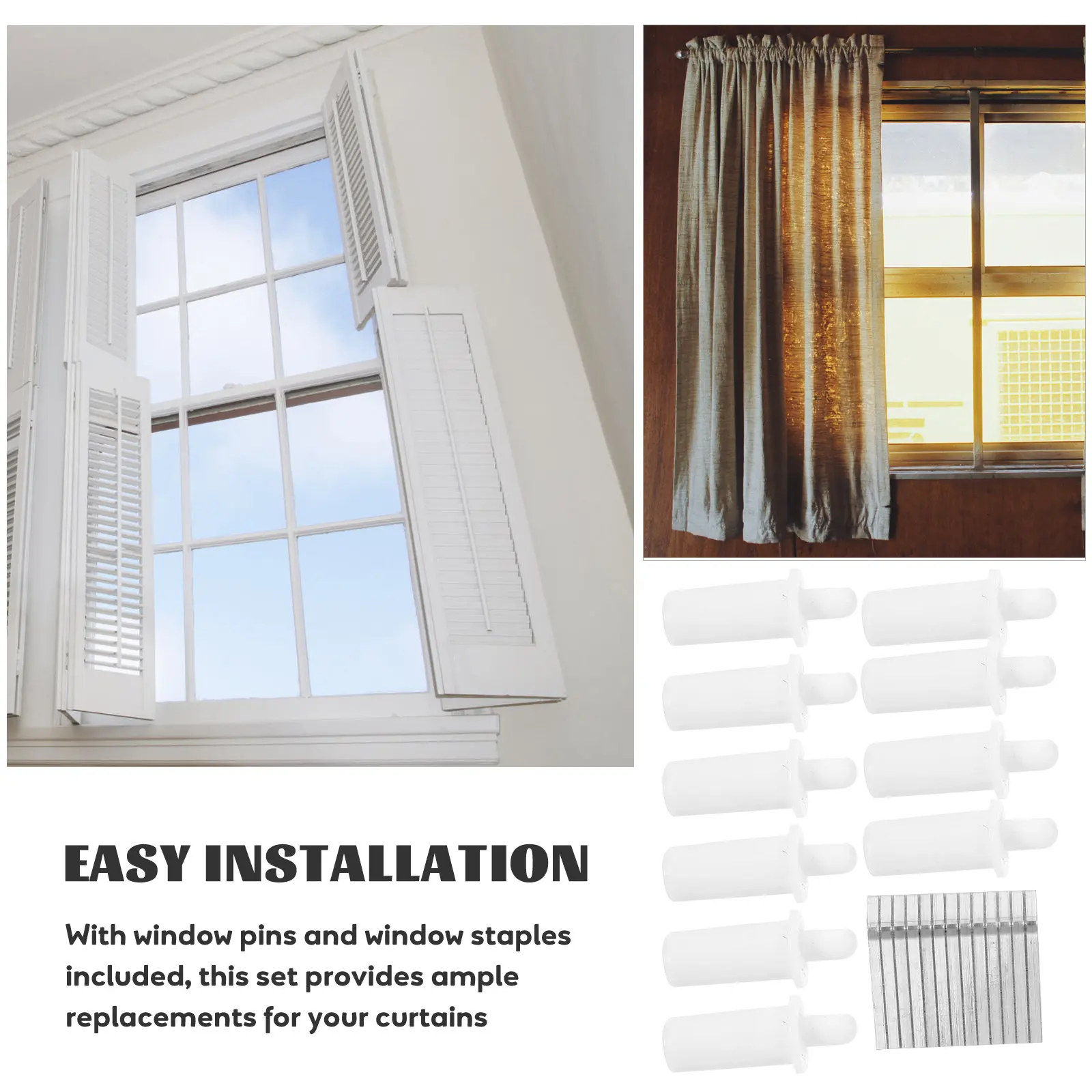 1Set Shutter Repair Kit Plastic Metal Blind Repair Pins Window Screen Plunger Pins Curtain Nail Replacement for Plantation