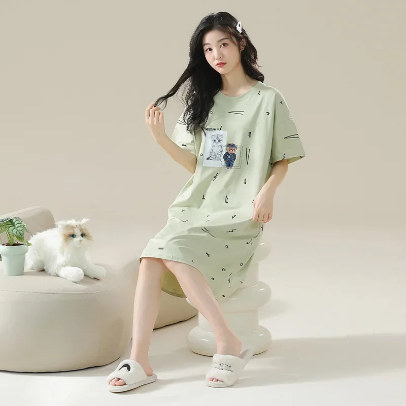 Nightgowns Women's Clothing Summer Thin Home Simple Cozy Leisurely Slim Loose Fit Casual Breathable Cool High Quality Fresh Sexy