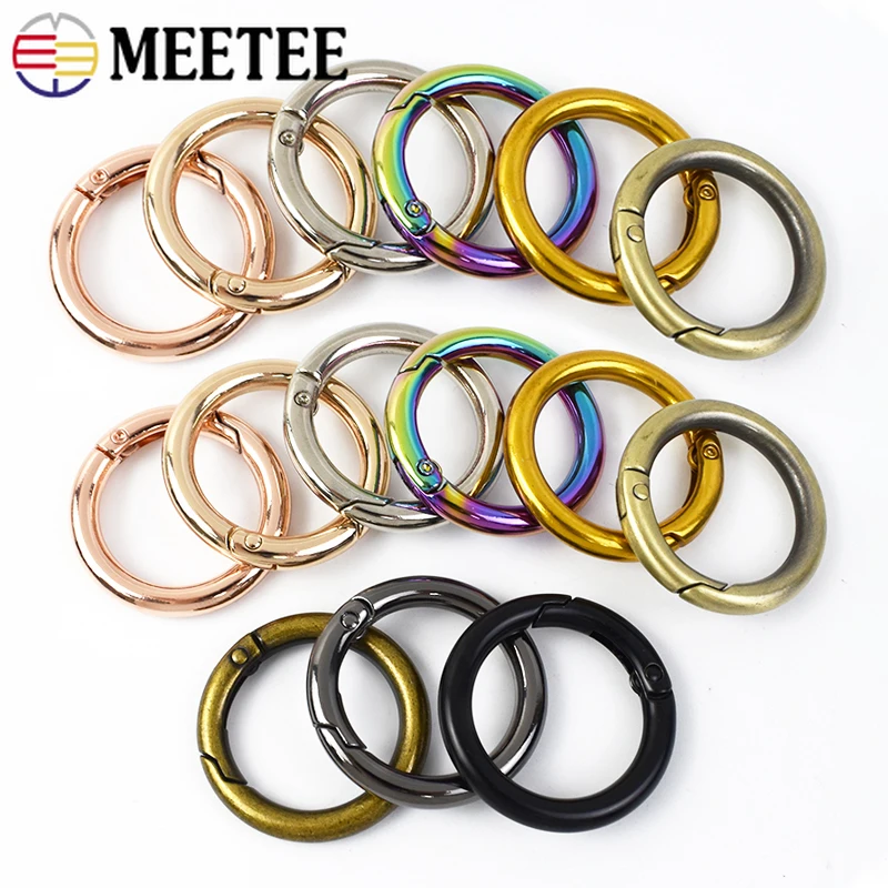 

20Pcs 10-50mm Metal O Ring Buckle for Bag Strap Openable Spring Carabiner Keychain Pet Collar Snap Hook DIY Hardware Accessories