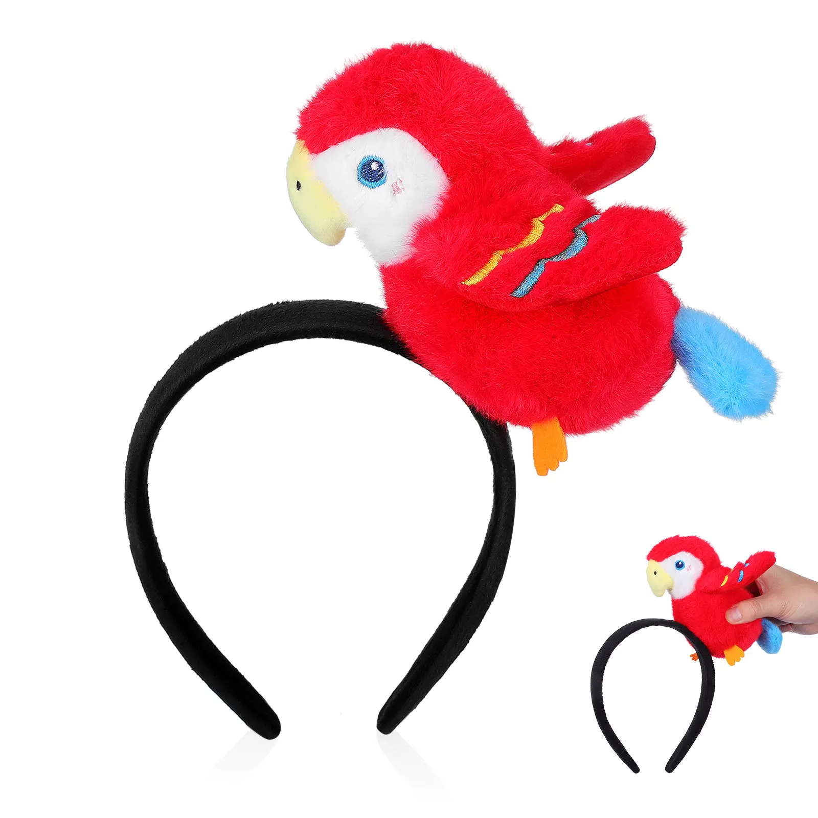 

Funny Bird Headband Cartoon Parrot Design Elastic Animal Hairband for Halloween Parties Festivals Zoo Themed Photo Props