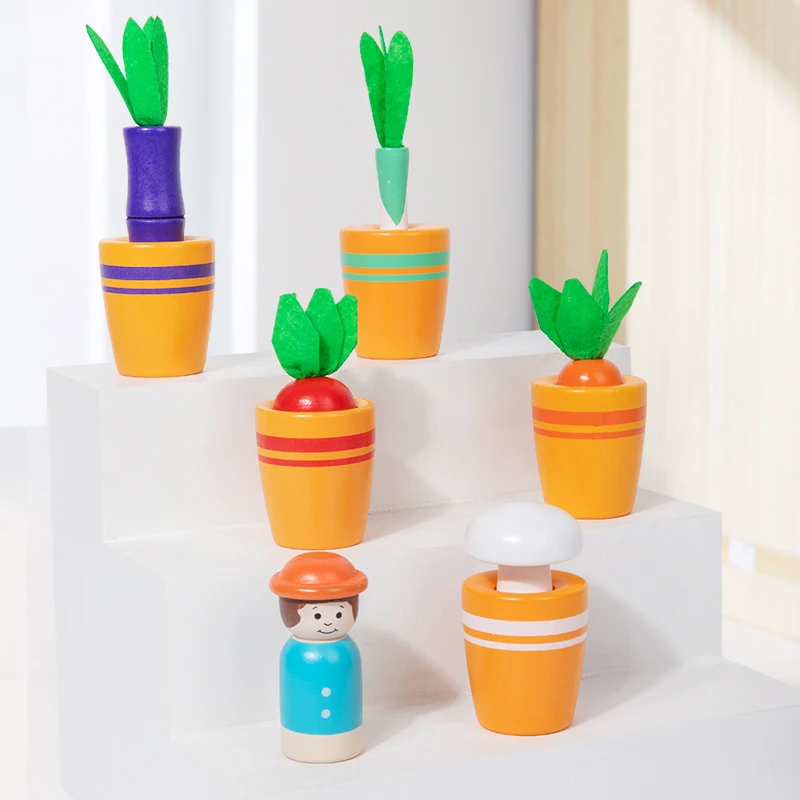 لعبة مطابقة الألوان على شكل مونتيسوري لعبة الطفل محاكاة زراعة الخضروات التظاهر اللعب بوعاء المهارات الحركية الدقيقة لعبة تعليمية هدية #6