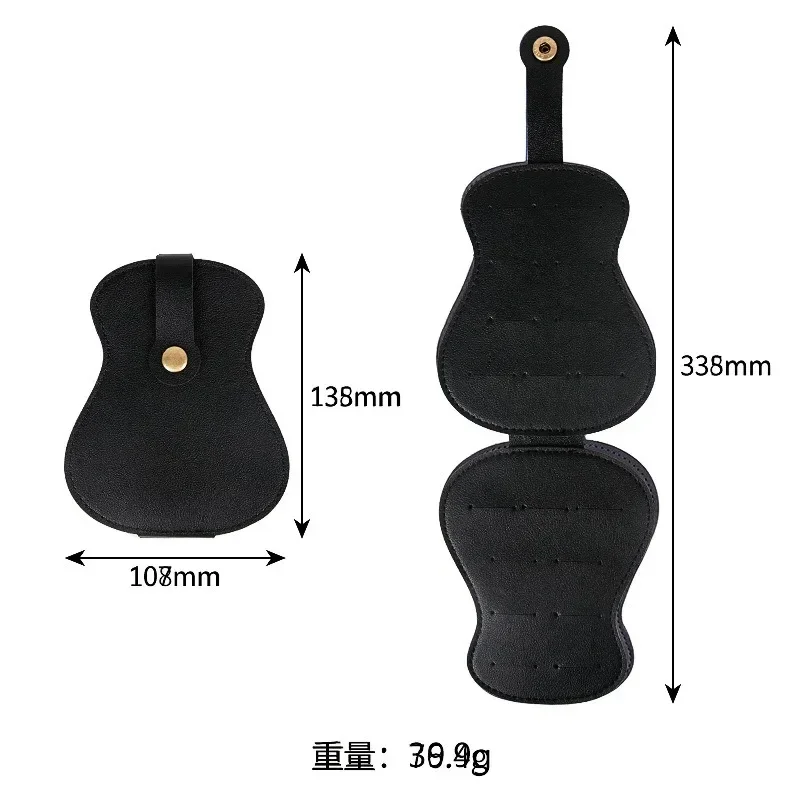 Portable High Capacity Guitar Pick Storage Bag Thickened Leather DurableUniversal Foldable Bag Ukulele Accessories