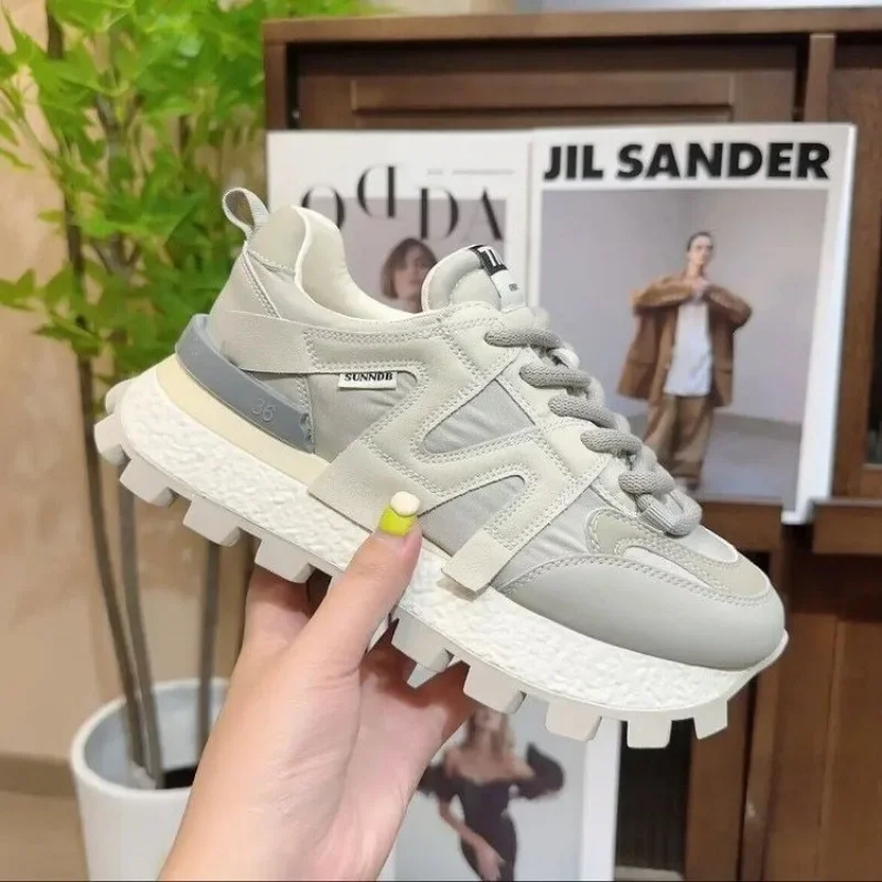 Xiao Man Waist Sports Casual Shoes Female 2023 Spring/Summer/Autumn New Thick Sole Casual Shoes Breathable Sports Shoes Female