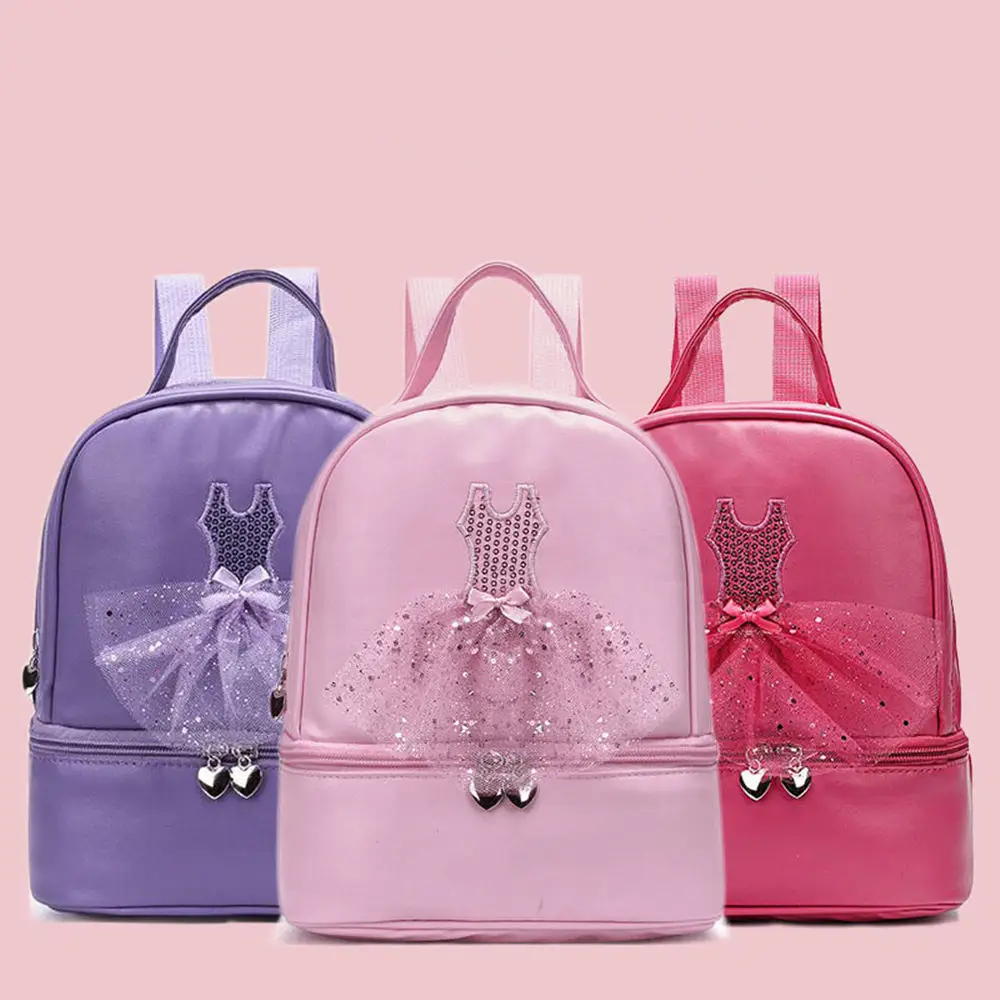 Fashion Girls Cute Ballet Dance Backpack Princess School Bag Kids Sports Backpacks Embroidered Bag For Dance