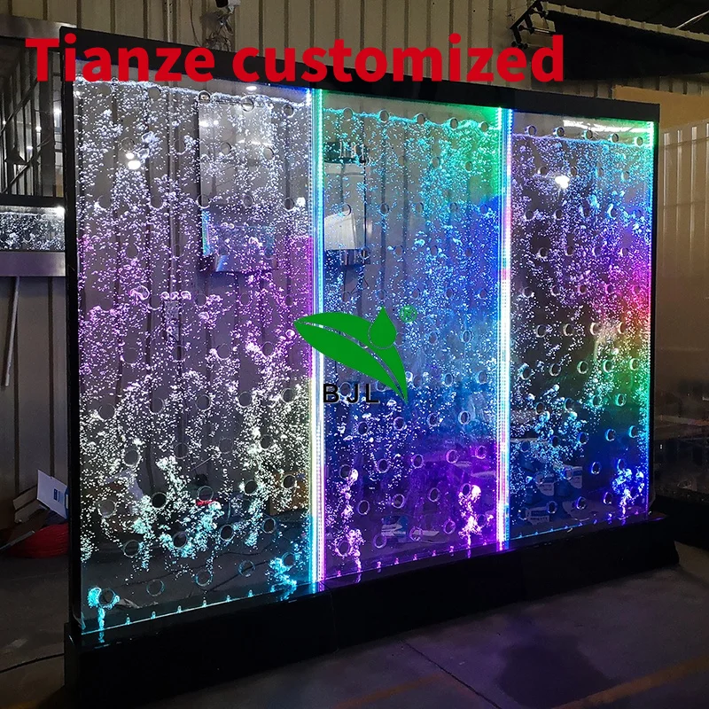 (customized)Decorative LED lighted changeable water bubble feature design partition walls