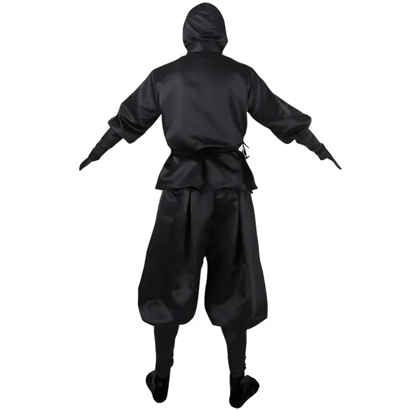 Disfraces de Halloween para hombre japonés, traje de Cosplay de Ninja blanco y negro, disfraz de actuación OI5225