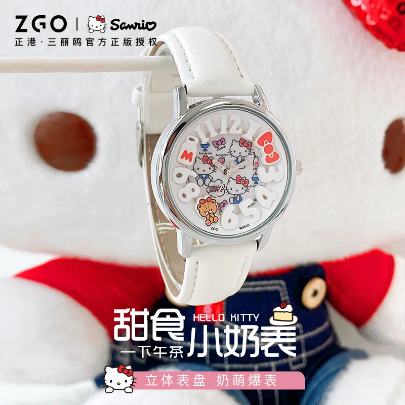 

Kawaii Sanrio Student Watches Hello Kitty Kuromi Cinnamoroll New Fashion Simple Waterproof Cartoon Pointer Quartz Watch Gifts