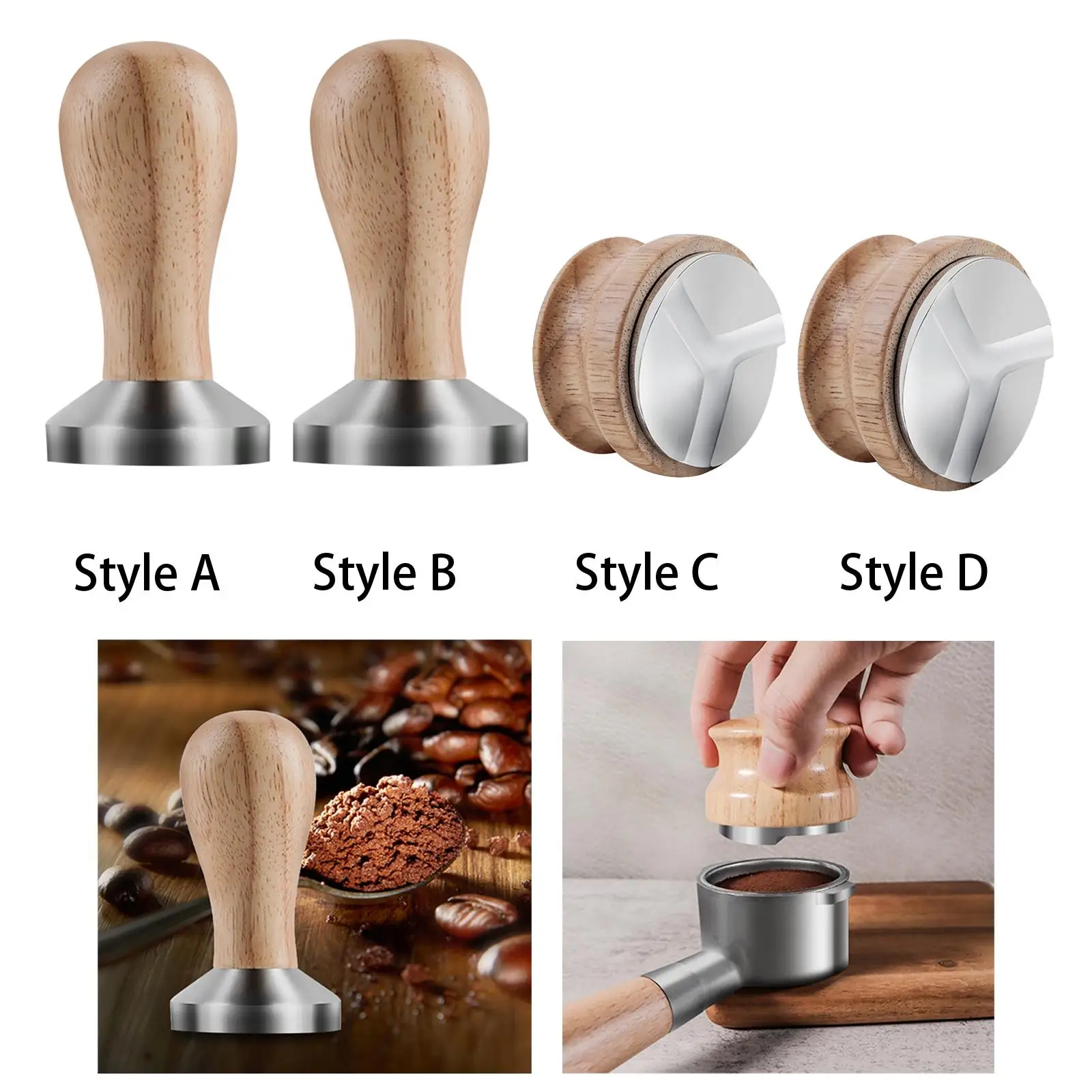 Профессиональный темпер для кофе с деревянной ручкой, инструмент для выравнивания, профессиональный распределитель эспрессо, инструмент для выравнивания, распределитель бариста