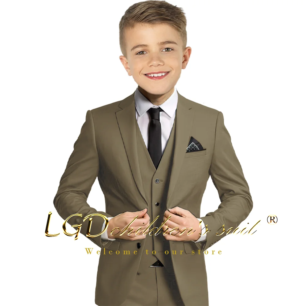 Boys formal children\'s suit classic 3-piece navy suit (jacket + trousers + vest) customized suit suit for boys aged 2-16