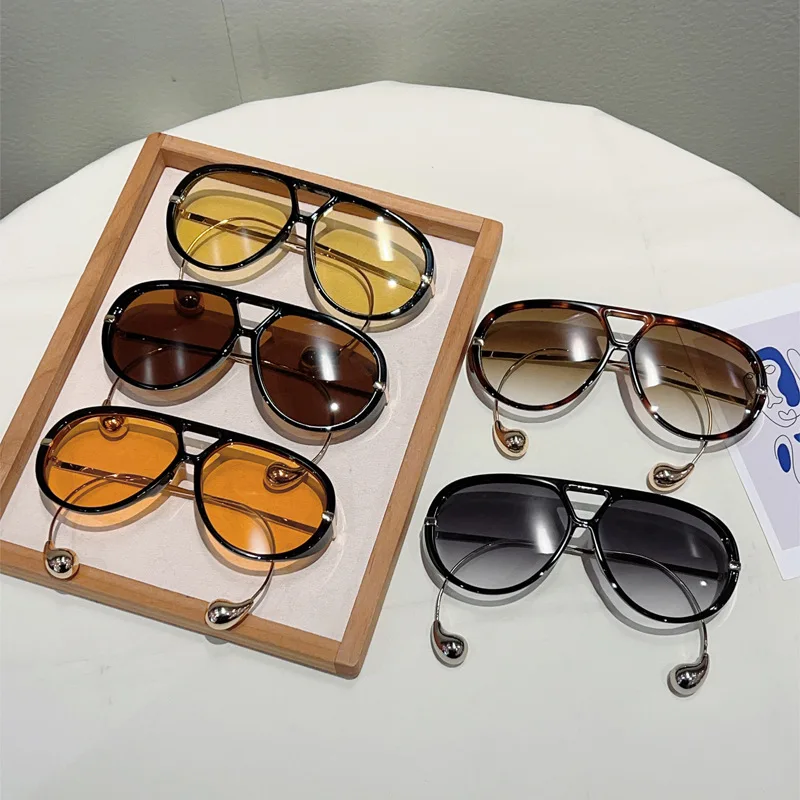 

2025 New Ins Fashion Pilot Sunglasses for Women Brand Vintage Metal Summer Outdoor Oculos De Sol Female Eyewear Gafas Gifts