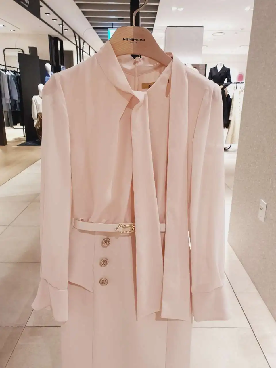 2024 Spring Autumn New Professional Belt Dress Fashion Long Sleeve Slim Double-Breasted OL Mid-Length Lace-up Bow Dress Women