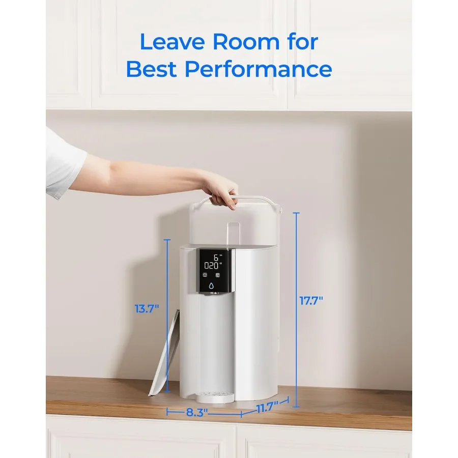 فلتر مياه التناضح العكسي المحمول لسطح المطبخ 6 مراحل NSF/ANSI 58 372 معتمد من مادة BPA يقلل من PFAS باللون الأبيض مع #5